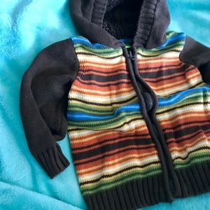 Green dog 18months hooded knit zip up.